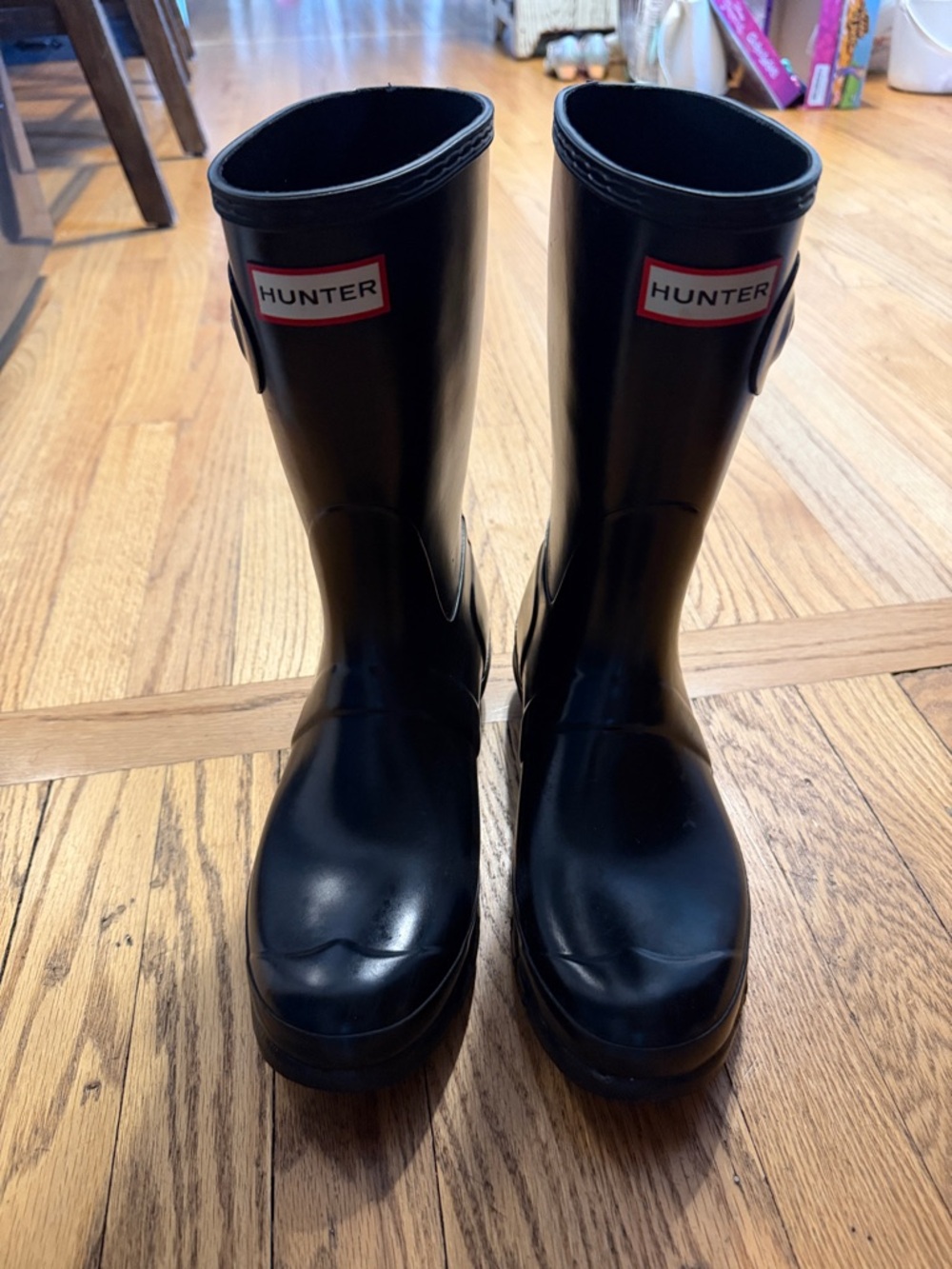 Hunter Glossy Black Mid-Calf Rain Boots